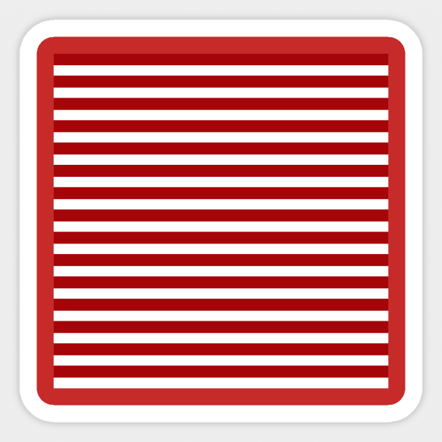 Classic Stripes - Red + White Sticker by NolkDesign